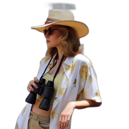 jacket, hat, staff, dress transparent PNG cut-out