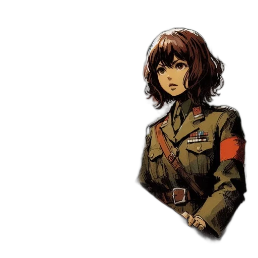 jacket, weapon, face, staff transparent PNG cut-out