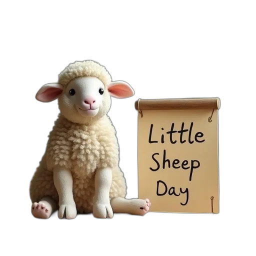 sheep, sits, top, table transparent PNG cut-out