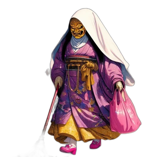 mask, staff, dress, jewelry transparent PNG cut-out