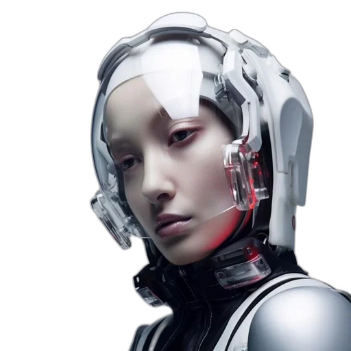 robot, cyberpunk, concept art, outer space transparent PNG cut-out