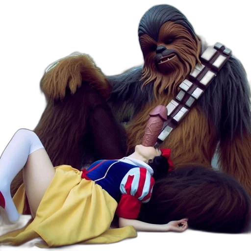 two, people, dress, chewbacca transparent PNG cut-out