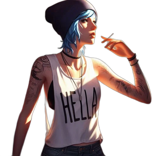 hat, concept art, comic book art, cyberpunk transparent PNG cut-out