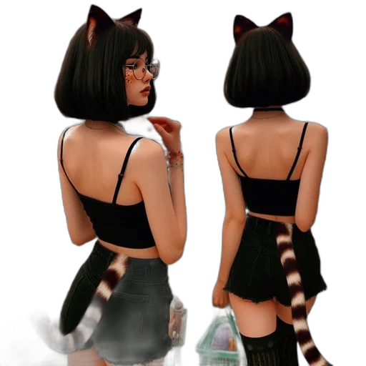 dress, concept art, anime, 3d render transparent PNG cut-out