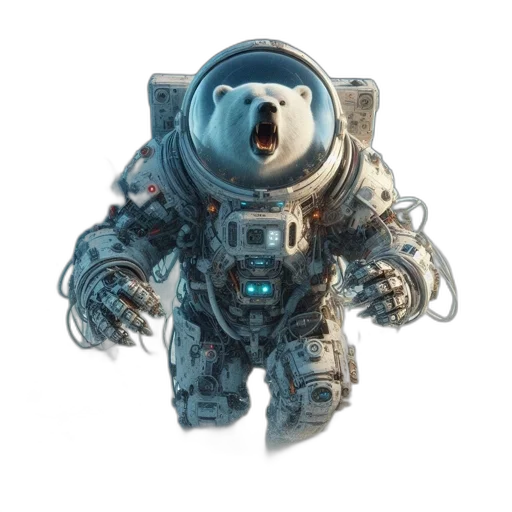 robot, creature, concept art, 3d render transparent PNG cut-out