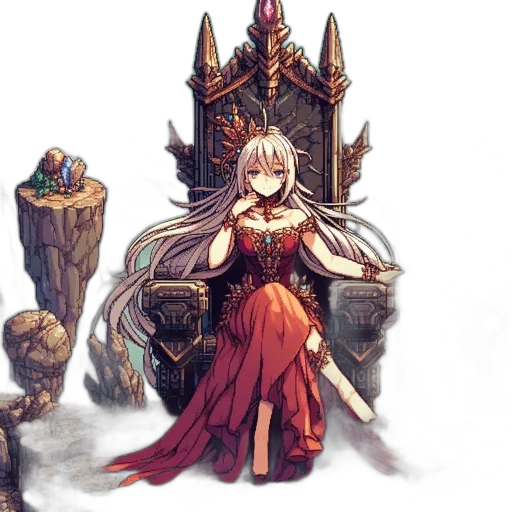 crown, dress, sword, staff transparent PNG cut-out