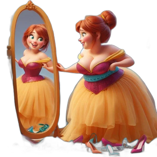 dress, crown, concept art, 3d render transparent PNG cut-out