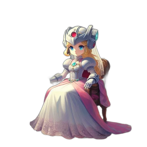 dress, robot, staff, crown transparent PNG cut-out