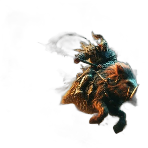 dragon, mask, sword, staff transparent PNG cut-out