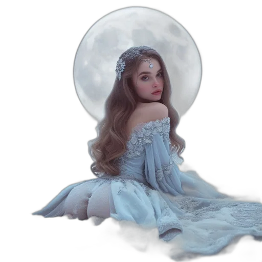 dress, crown, fantasy art, photorealistic transparent PNG cut-out