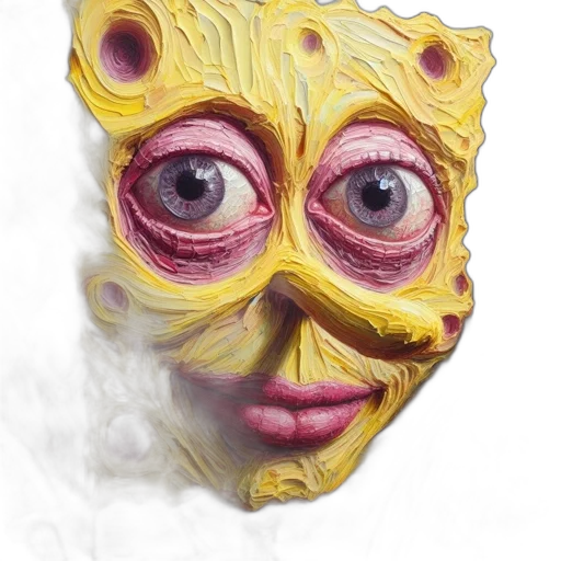 mask, face, creature, 3d render transparent PNG cut-out