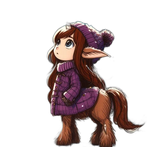 hat, jacket, animal, staff transparent PNG cut-out