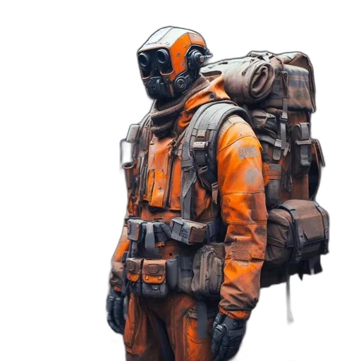 jacket, robot, creature, concept art transparent PNG cut-out