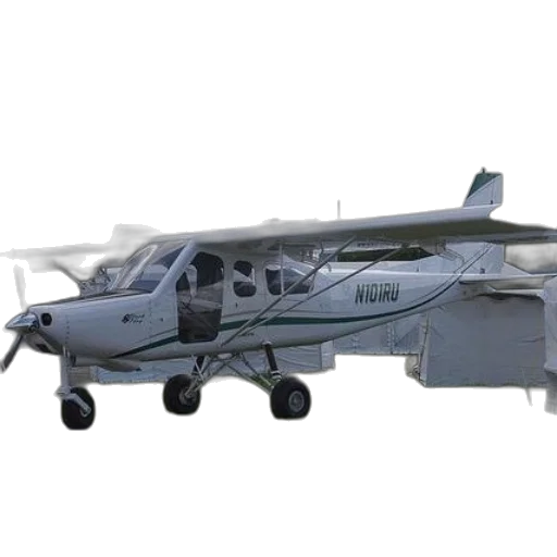 3d render, small, white, airplane transparent PNG cut-out