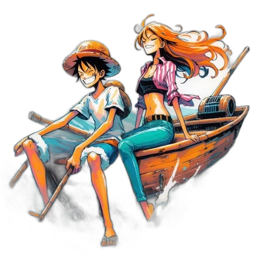 concept art, anime, watercolor, 3d render transparent PNG cut-out