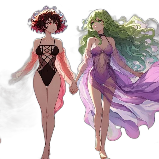 dress, concept art, anime, fantasy art transparent PNG cut-out