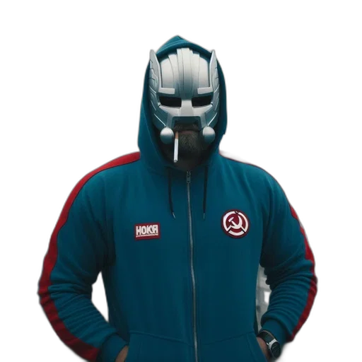 jacket, mask, face, concept art transparent PNG cut-out