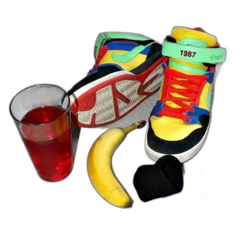shoes, weapon, banana, glass transparent PNG cut-out