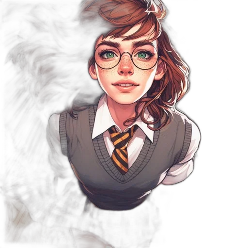 face, staff, hair, fantasy art transparent PNG cut-out