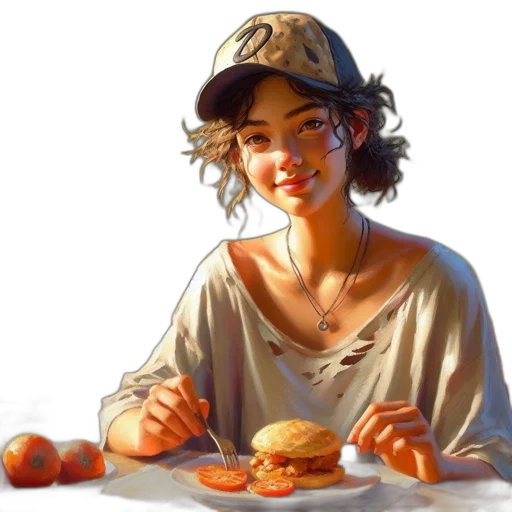 food, jewelry, oil painting, photorealistic transparent PNG cut-out