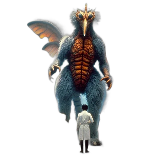 dragon, creature, animal, staff transparent PNG cut-out