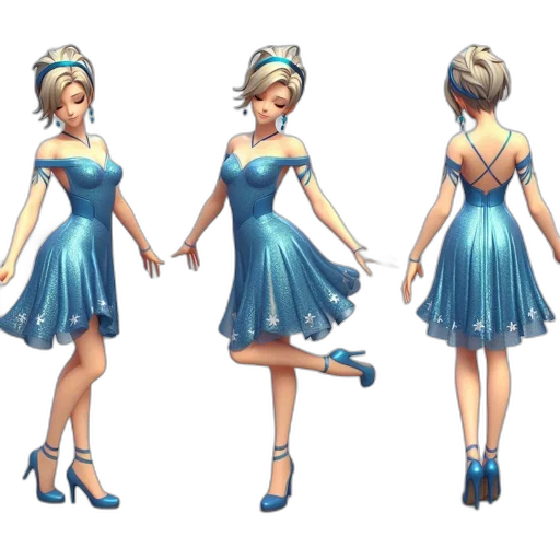 dress, concept art, 3d render, pixel art transparent PNG cut-out