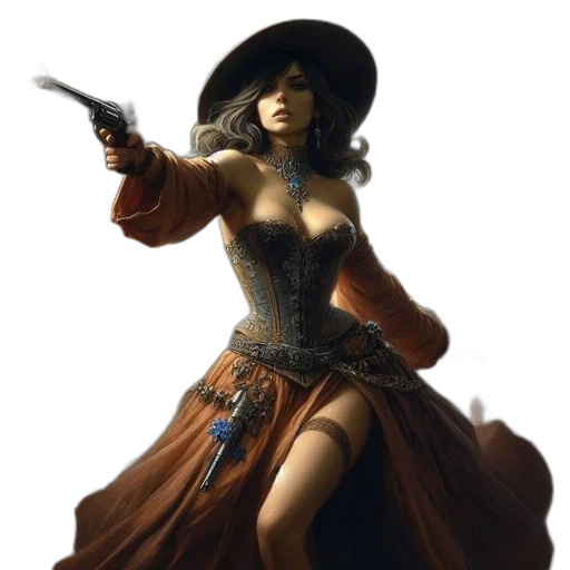 staff, dress, hat, weapon transparent PNG cut-out