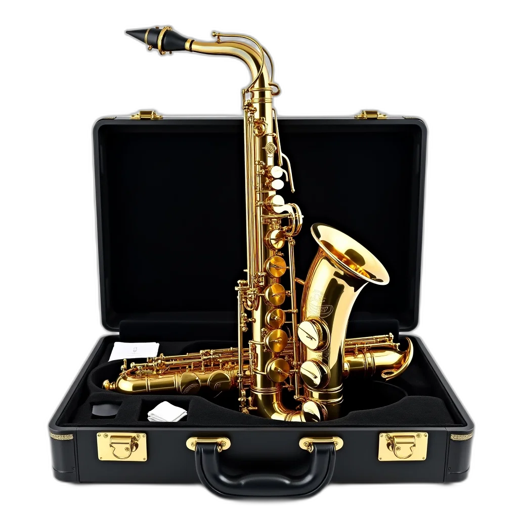 3d render, saxophone, displayed, bell transparent PNG cut-out