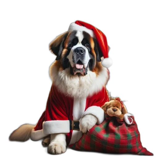 animal, dog, dressed, santa transparent PNG cut-out