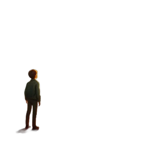 robot, jacket, creature, staff transparent PNG cut-out