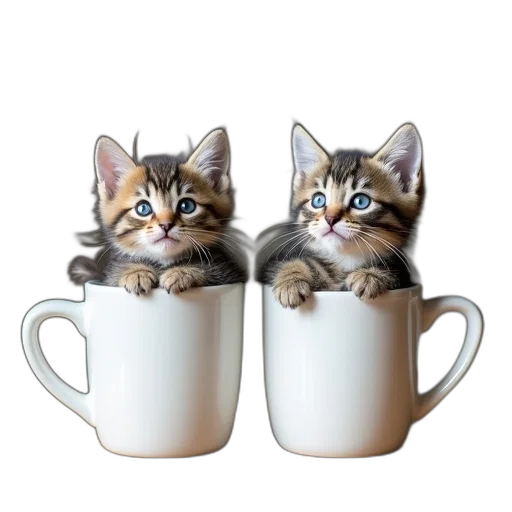 3d render, photorealistic, two, kittens transparent PNG cut-out