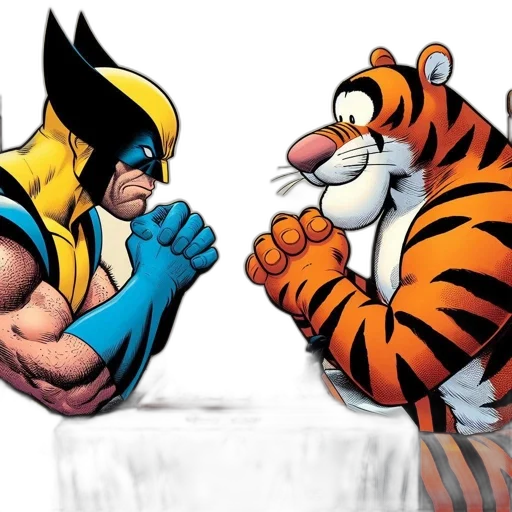 comic book art, concept art, two, animated transparent PNG cut-out