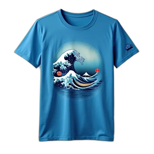 vaporwave, underwater, blue, t-shirt transparent PNG cut-out