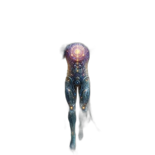 robot, creature, dress, staff transparent PNG cut-out