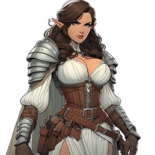dress, sword, staff, fantasy art transparent PNG cut-out
