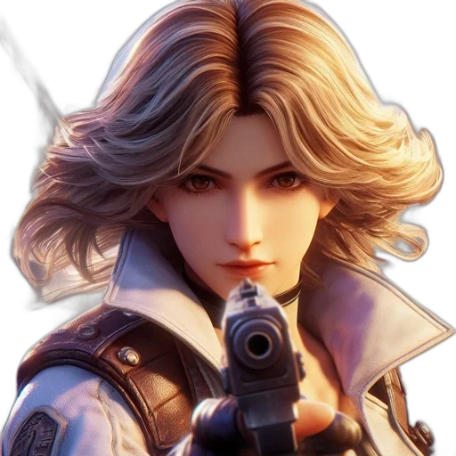 face, weapon, staff, jacket transparent PNG cut-out
