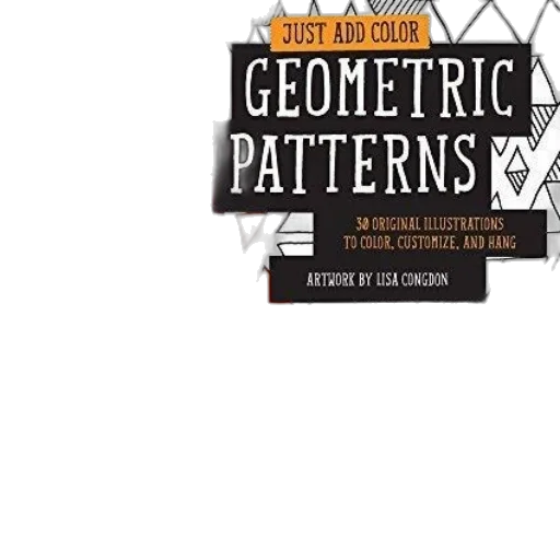 book, cover, colorful, geometric transparent PNG cut-out