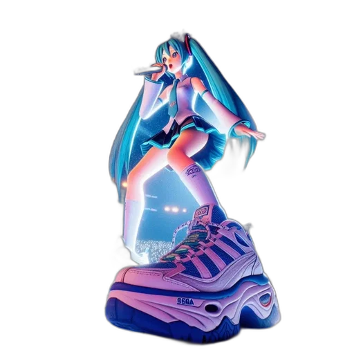shoes, vaporwave, 3d render, concept art transparent PNG cut-out