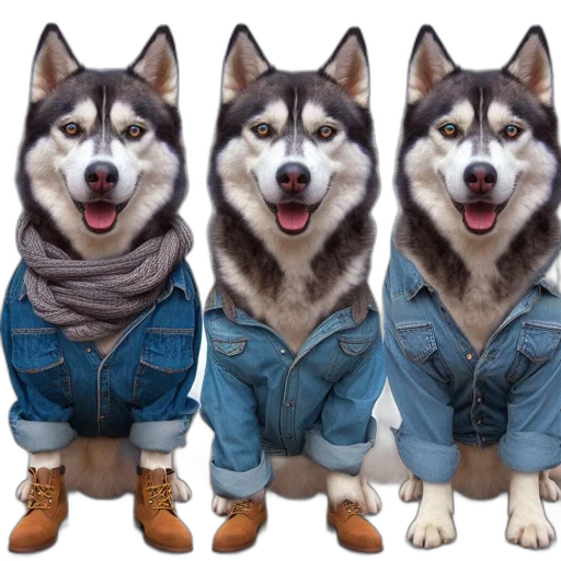 jacket, animal, shoes, 3d render transparent PNG cut-out