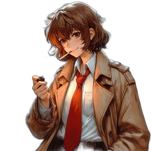 jacket, staff, face, weapon transparent PNG cut-out