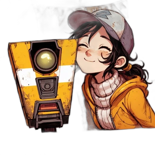robot, face, staff, hat transparent PNG cut-out
