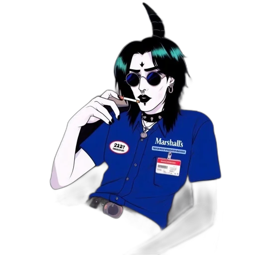 staff, jacket, cartoon, vaporwave transparent PNG cut-out
