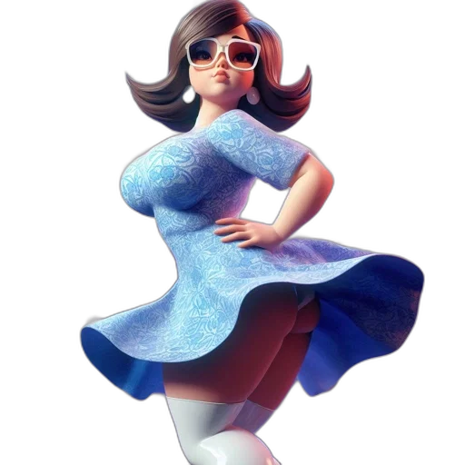 dress, concept art, 3d render, cartoon transparent PNG cut-out