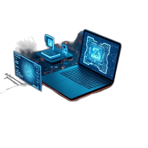 cyberpunk, 3d render, concept art, word transparent PNG cut-out