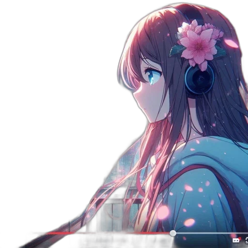 flower, anime, vaporwave, concept art transparent PNG cut-out