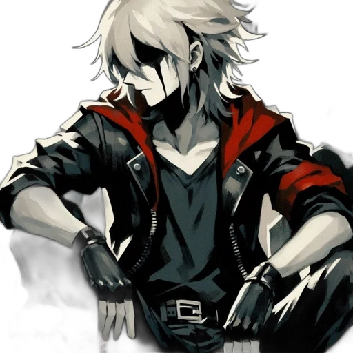 jacket, mask, staff, weapon transparent PNG cut-out
