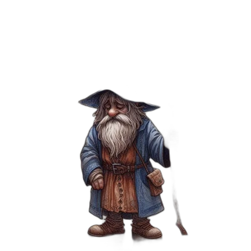 staff, jacket, hat, fantasy art transparent PNG cut-out