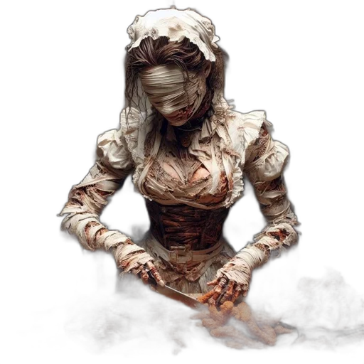 dress, mask, face, staff transparent PNG cut-out