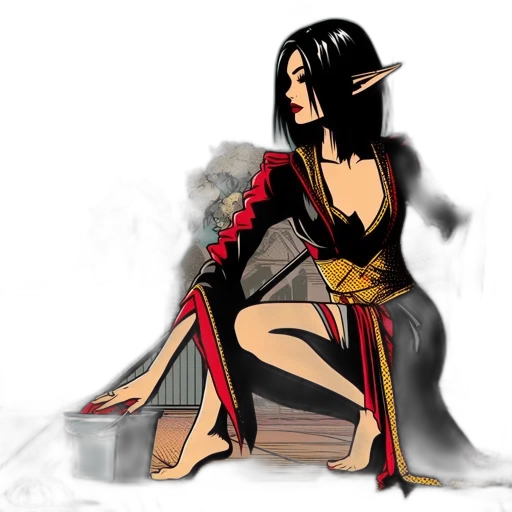 dress, concept art, fantasy art, comic book art transparent PNG cut-out