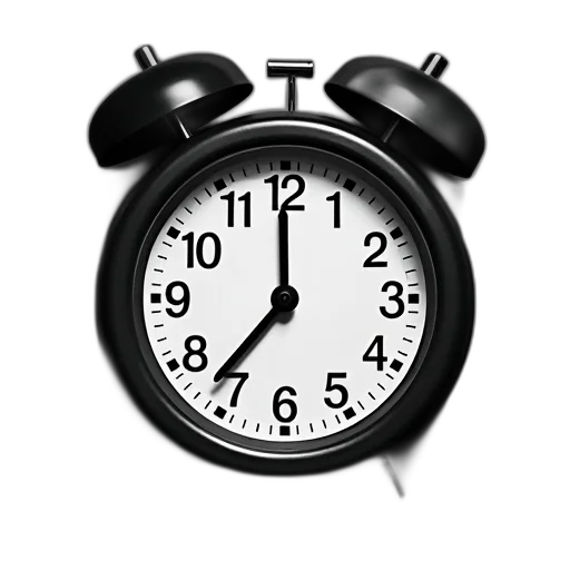 3d render, photorealistic, clock, black transparent PNG cut-out